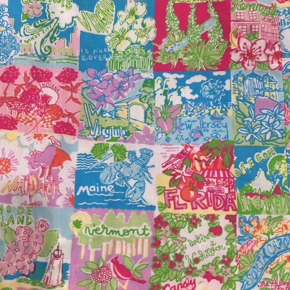 Lilly Pulitzer States Shift Dress Sleeveless,front pockets,zip up back,side bows - Picture 12 of 13